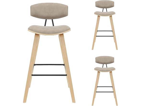 Armen Living Fox Bar Height Bar Stool, Set of 3