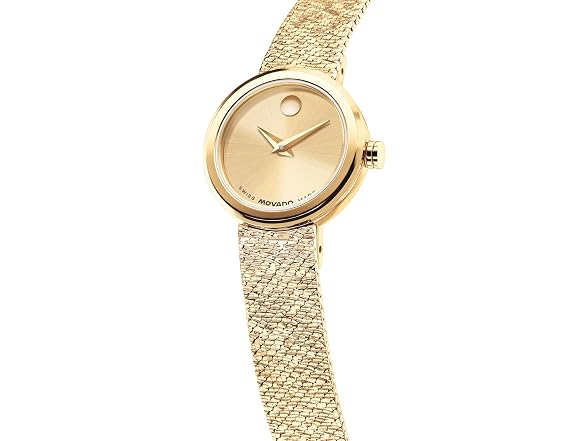 Movado Museum Velura Mini Gold Mesh Watch 21mm