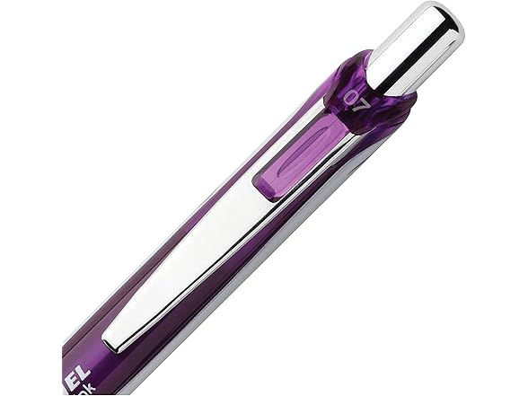 Pentel Gel Pen, Retractable, Metal Tip.7mm, Refill, Violet