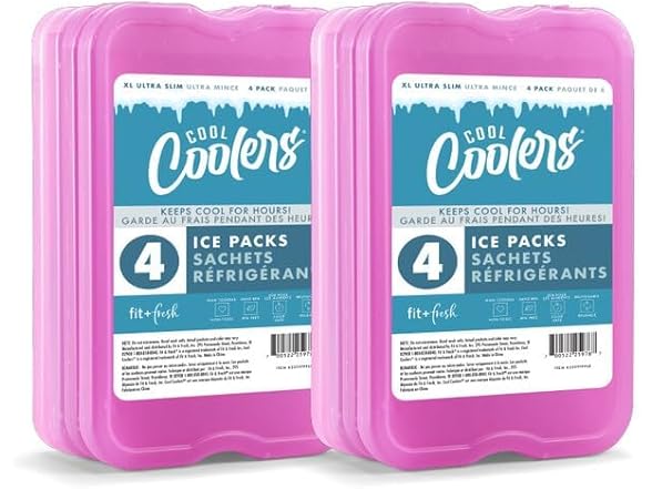 Cool Coolers Ice Packs 8pk Purple