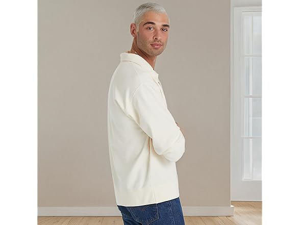 Hanes Mens Fleece Polo Grey (S)