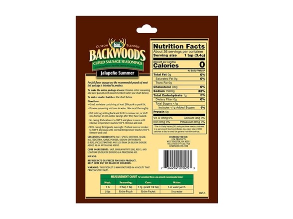 LEM Backwoods Cured Sausage Seasoning Cure Packet