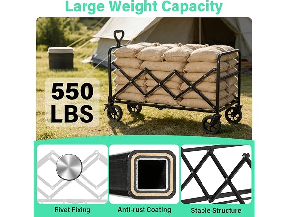 FFQ Heavy Duty Foldable Wagon 550LBS