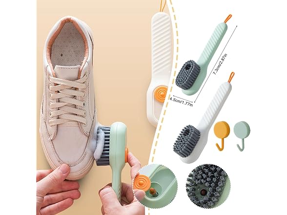 Lengenyen 2pcs Multifunctional Shoe Brush