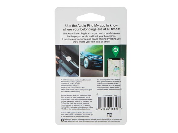 Atomi Smart Tag Tracker for Apple Devices