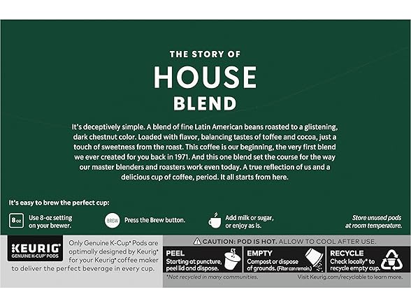 10CT Starbucks K-Cup Coffee Pods, Medium Roast