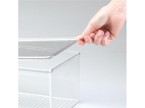 iDesign Plastic Stackable Organizer Box with Lid