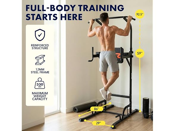 Squatz Power Tower Pull Up Station with Free Standing Pull Up Bar