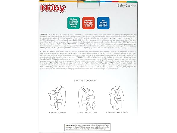 Nuby Nuby Baby Carrier with 3 Carry Positions