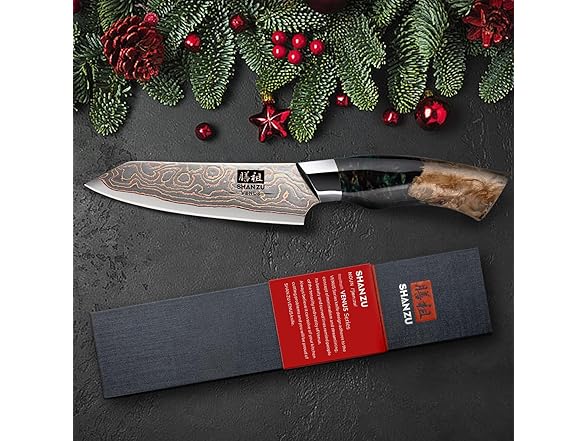 SHAN ZU 3.74 Inch Damascus paring knife