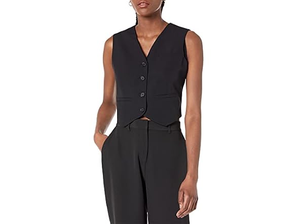 The Drop Women Sadie Cropped Slim Vest - Gallery 3