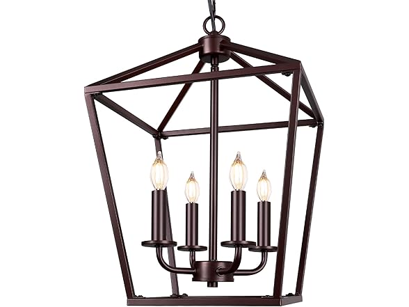 BrightHome Farmhouse Chandelier 4-Light, Bronze