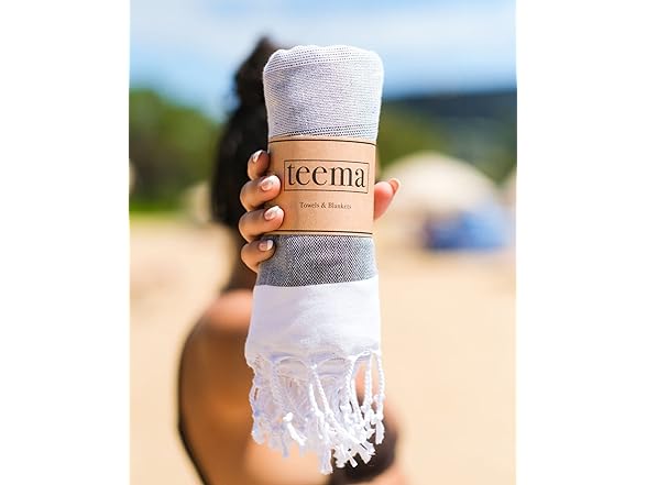 Teema Large Turkish Beach Towel- Grey