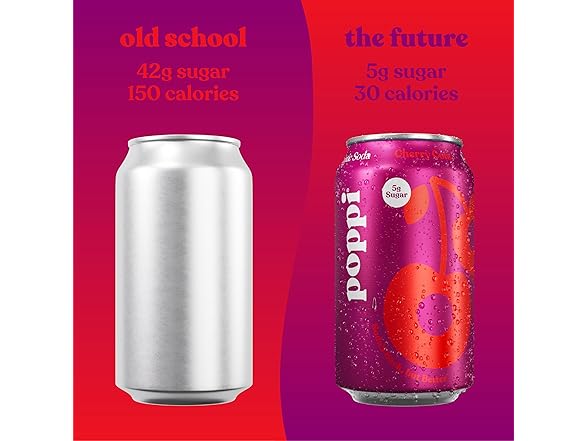 1CT Poppi Sparkling Prebiotic Soda Beverage Cherry Cola