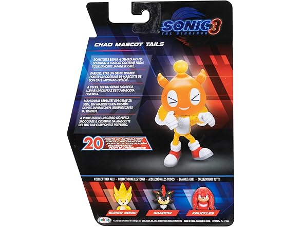 Sonic 3 Movie Action Figures 5" Chao Mascot Tails Figure