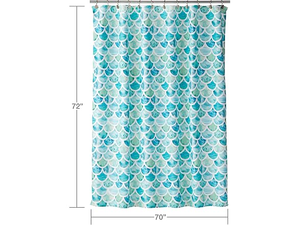 SKL Home Coastal Ocean Watercolor Scales Shower Curtain