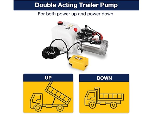 LFGUD 12V Hydraulic Power Unit 3200 PSI, Doubl