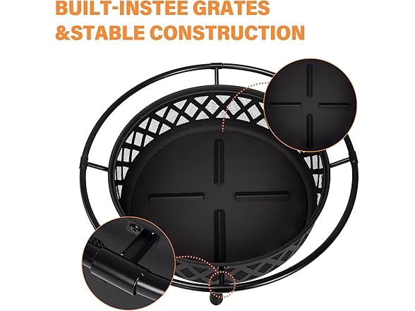 Red Mountain Valley 30'' Outdoor Wood Burning Fire Pit with Protective Ring