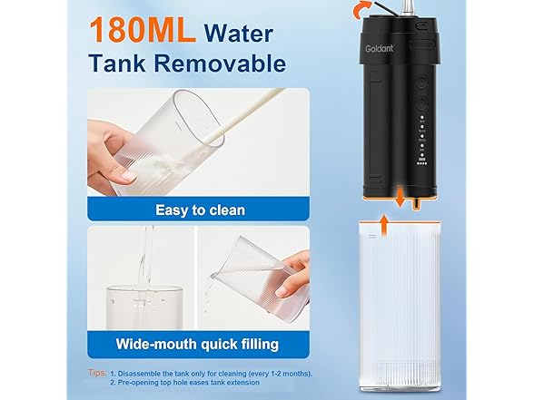 Black Portable Water Flosser