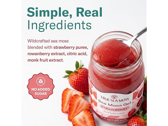 TrueSeaMoss Strawberry Sea Moss Gel 16oz