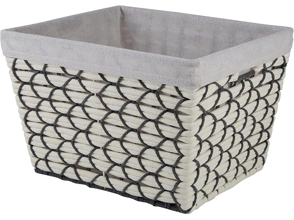 Simplify Large Cotton Rope Woven Tote in White