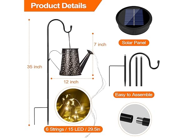 Komirom 90 LED Solar Watering Can