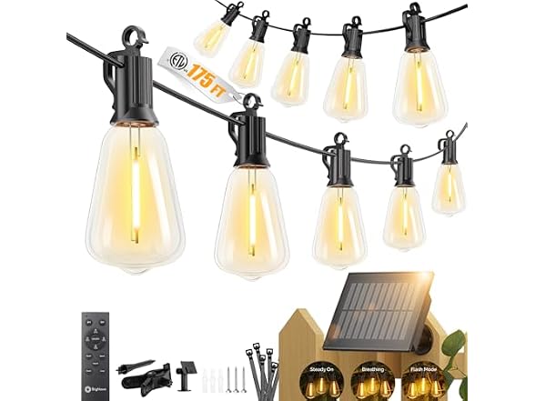 Brightown 175FT Solar String Lights