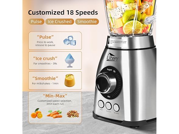 Uten 800 Watt Fast Countertop Blender - Gallery 3