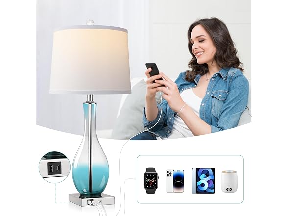 WIHTU Glass Table Lamps