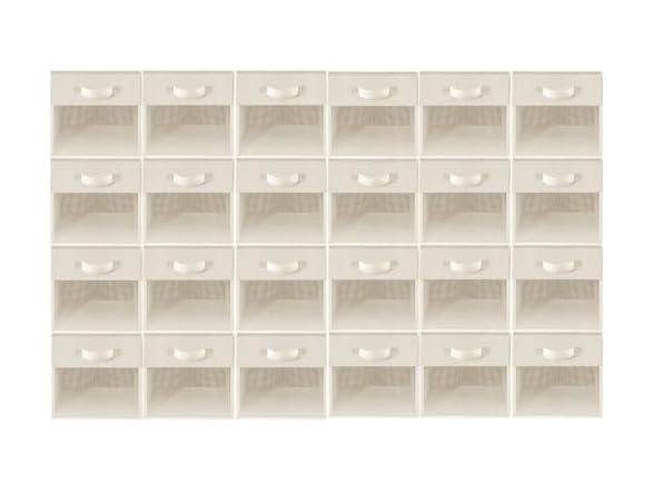 24 Pack Storage Cubes & Organizer Bins Beige