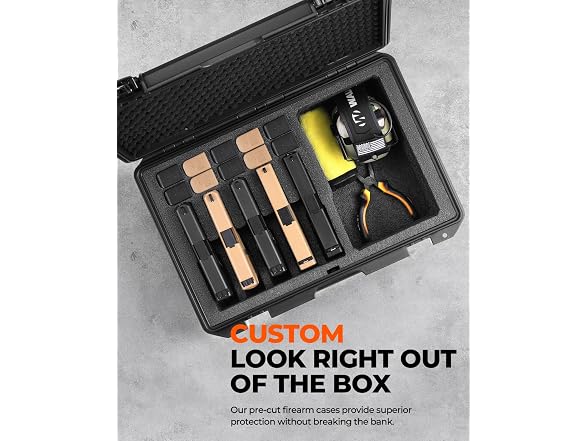 Waterproof Pistol Case 7 Guns 5+2 Layout