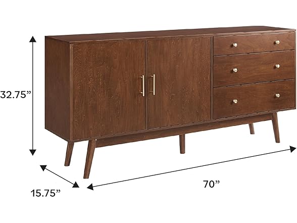 Walker Edison Mid-Century Modern Wood Kitchen Buffet