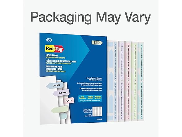 Laser Printable Flags 450pk 2"x0.56"