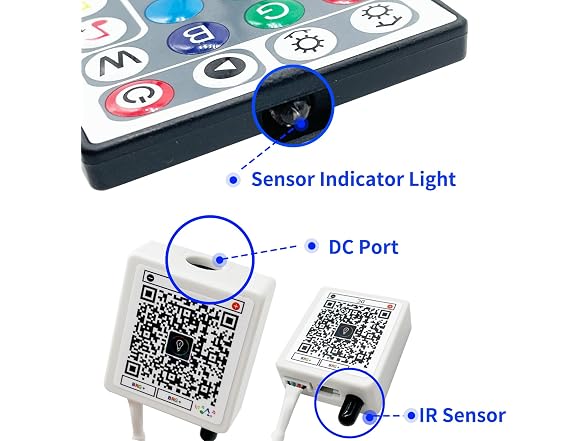 FONEWE 44 Key RGB LED Strip Lights IR