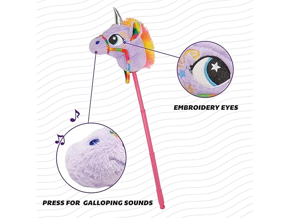 Linzy Plush 36'' Unicorn Riding Stick