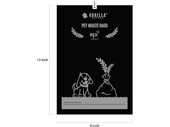 GORILLA SUPPLY Dog Poop Waste Bags with Dispenser