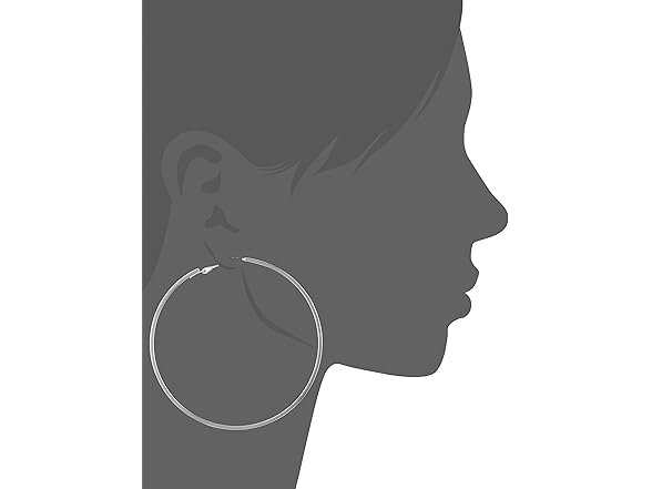 Guess Women Square Edge Hoop Silver Earrings - Gallery 2