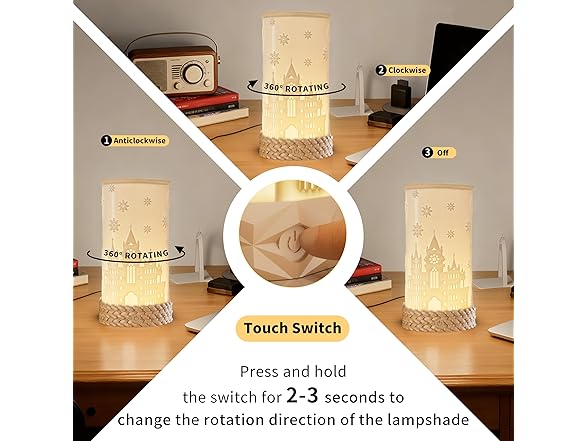 WISUCL W1579 Rotatable Cordless Table Lamp