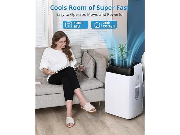 GarveeLife 12,000 BTU Portable Air Conditioner BK