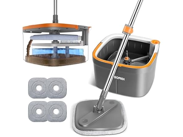 BOMIDI Mop and Bucket Set, Spin Mop