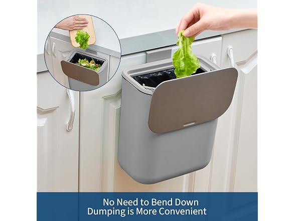 Compost Bin Kitchen for Countertop or Under Sink,2.4 Grey