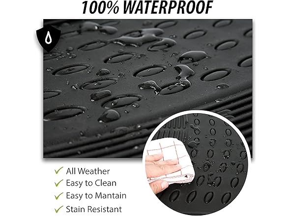 Zone Tech FM0010 Car Rubber Black Floor Mat Set of 3 Black