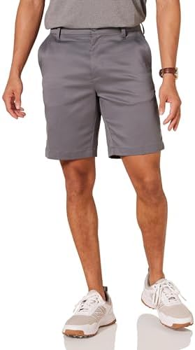 Amazon Essentials Men's Slim-Fit Stretch Golf Short, Grey, 34