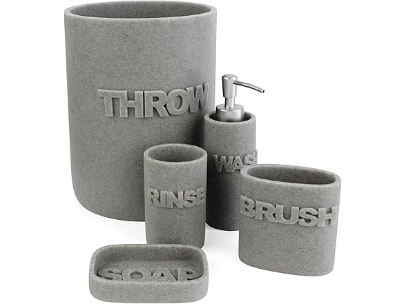 Splash Home Throw Embossed Resin Wastebasket