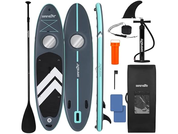 SereneLife 10’6” Inflatable Stand-Up Paddle