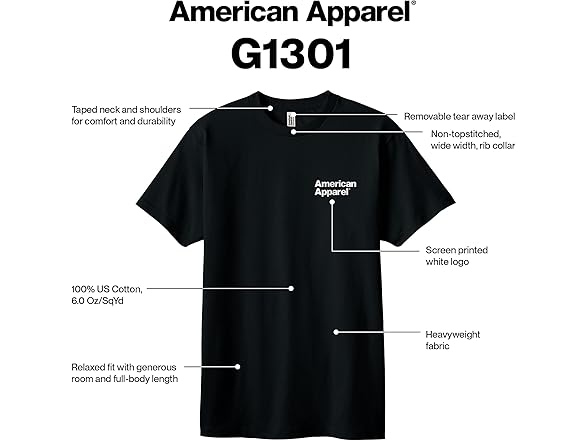American Apparel Unisex Heavyweight Cotton T-Shirt