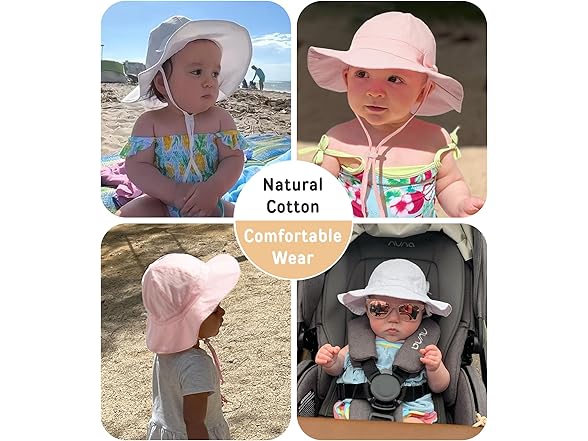 FURTALK Baby Sun Hat White pink 0-6M