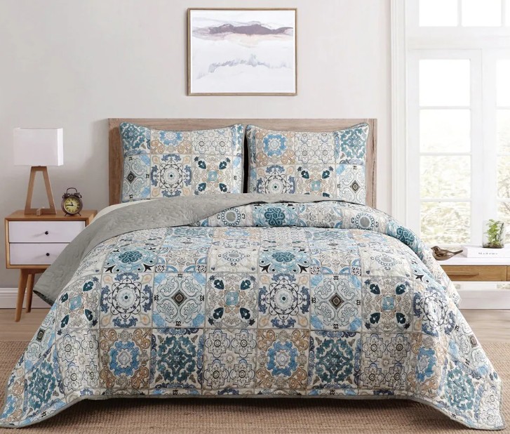 Reversible Printed Quilt Set (3 Piece) - Gallery 10