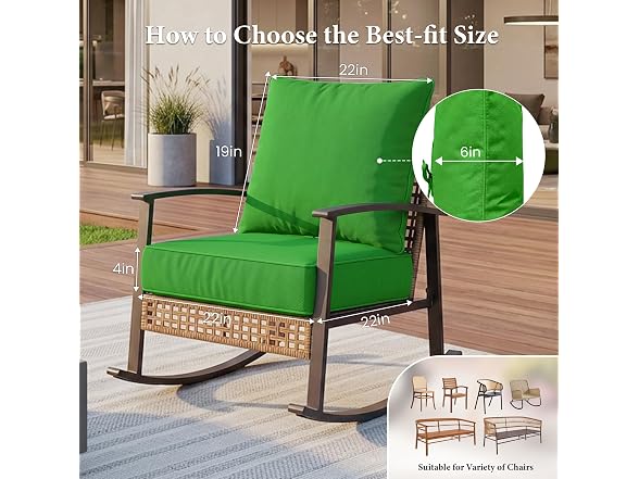 THVCASRPG Outdoor Chair Cushions 22x22