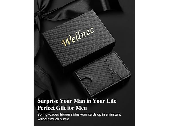 WELLNEC Mens Pop Up Wallet